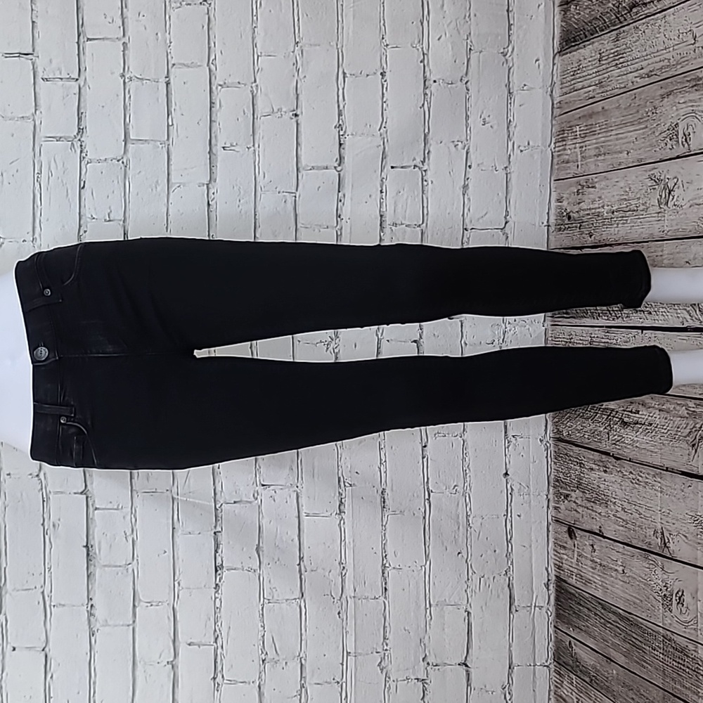 Ann Taylor Loft Classic Modern Skinny Tapered Crop Ankle Low-Rise Jeans in Black